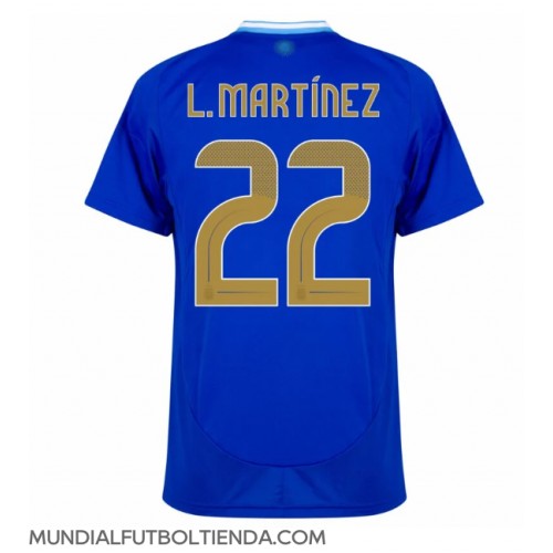 Camiseta Argentina Lautaro Martinez #22 Segunda Equipación Replica Copa America 2024 mangas cortas